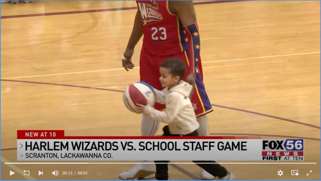 Harlem Wizards vs. School Staff game in Scranton, Pa.